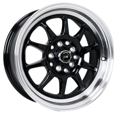 [20553156521+35BM] DRIFT 20553 15X6.5+35 5X100+5X114.3 C.B 73.10 GLOSS BLACK/MACHINE LIP