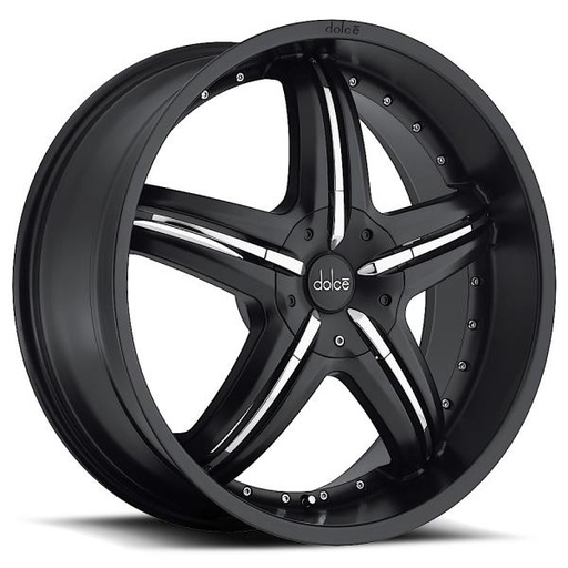 [DC26-8705MB] DOLCE DC26 18X7.5+40 5X100+5X114.3 C.B 73.10 MATTE BLACK W/ CHROME ACCENTS