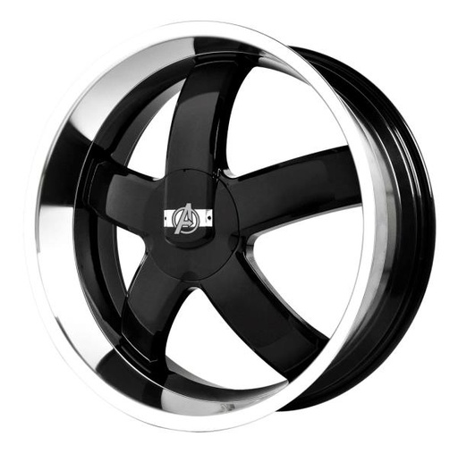 [A32-1880-1338ML12-73.1] AVENGER A32 18X8+38 5X100+5X115 C.B 73.1 BLACK MACHINE LIP (NO CAP)