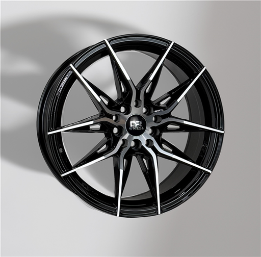 [DR244177521+35GBMF] DRIFT RACING DR244 17X7.5+35 5X100+5X114.3 C.B 73.10 GLOSS BLACK MACHINE FACE