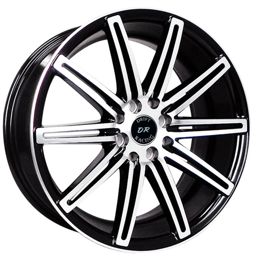 [10553177519+38BM] DRIFT RACING 10553 17X7.5+38 4X100+4X114.3 C.B 73.10 GLOSS BLACK/MACHINE FACE