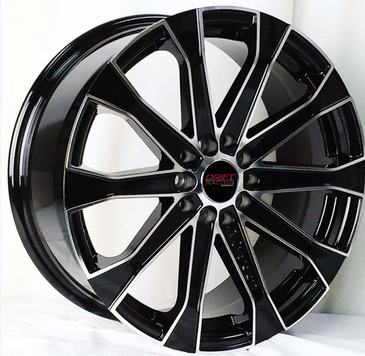 [DR10689188022+38GBMF] DRIFT RACING 10683 (10689) 18X8+38 5X108+5X114.3 GLOSS BLACK MACHINE FACE
