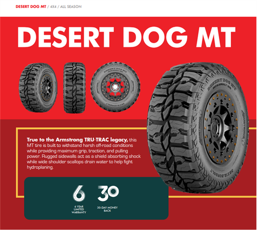 [1200050562] LT33X12.50R20 ARMSTRONG DESERT DOG M/T 119Q 12PLY 80psi