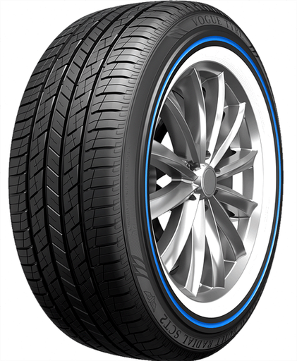 [03313221] 285/45R22 VOGUE CUSTOM BUILT RADIAL SCT2 114H XL WHITE/BLUE STRIPE