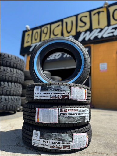 [VPGAM06] 155/80R13 VENOM POWER GRAND AM 79S WSW 480AB M+S***50K***20MM WHITE WALL