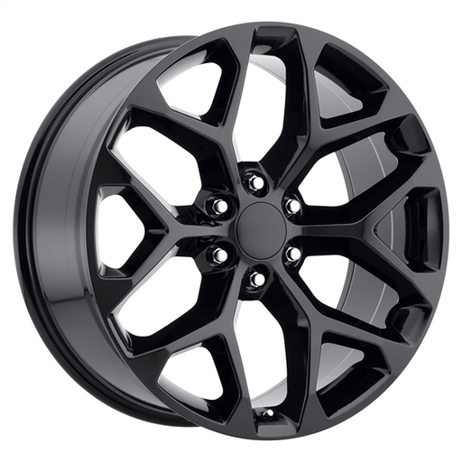 [SMX201X240115+24FGB] SNOWFLAKE CHEVY REPLICA SMX201X 24X10+24 6X139.7 (6X5.5) C.B 78.1 GLOSS BLACK