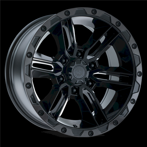 [119639 RAILCAR136-2981BT] AMERICAN OUTLAW RAILCAR 20X9-10 8X165.1 C.B-125.2 MEBT BLACK TINT