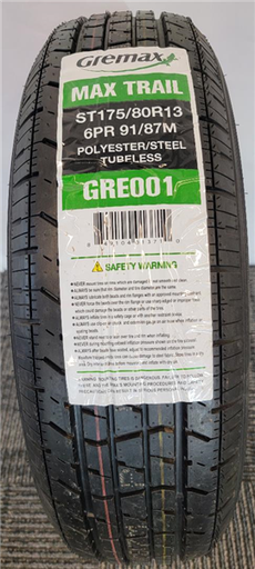 [GM101] ST 175/80R13 GREMAX MAX TRAIL 91/87M 6P.R. (6 PLY) 50PSI