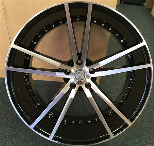 [V202207B+M] 20R-M 22X10+15 5X115 C.B-74.2 B+M(U) WITH RIVETS VELOCITY
