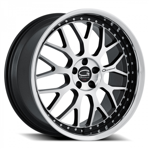 [2215B35GOESSMB] 22X10.5 5X120 +30 C.B-74.1 (MB) BLACK W/MACHINED FACE W/CHROME SS LIP ESSEX(GIOVANNA)