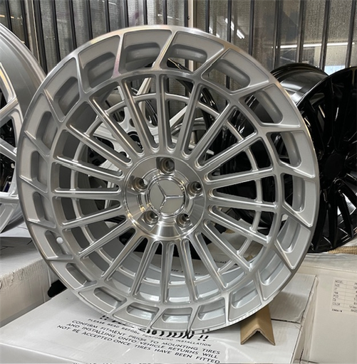 [45120955112SM] 451 20X9.5 5X112 +38MM 66.6 SILVER MACHINED *** MERCEDES REPLICA**
