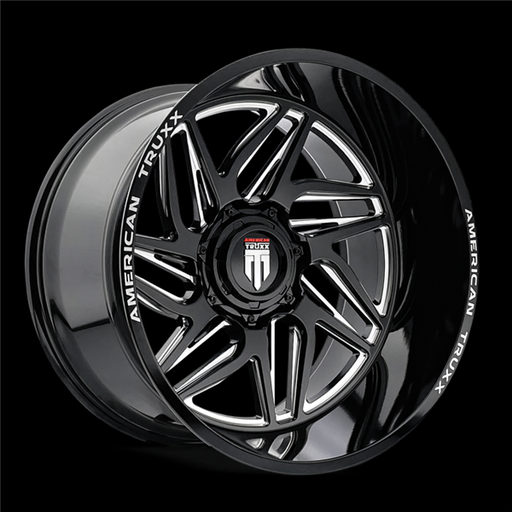 [AT1917-24470M] AMERICAN TRUXX GOLAITH AT1917 24X14 8X170 -76MM 125.2 GLOSS BLACK MILLED