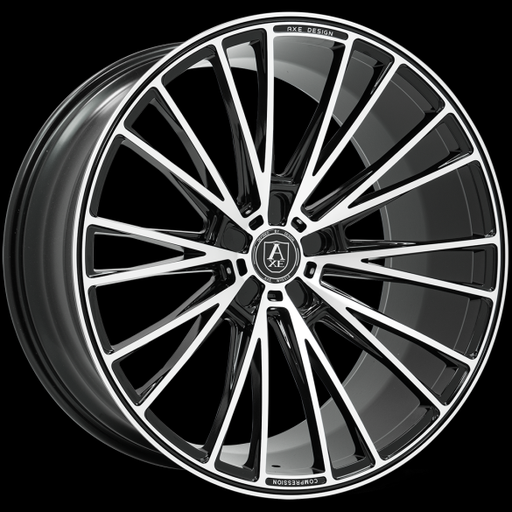 [AXECF2221055112] AXE CF2 22X10.5 5X112 +38MM 74.1 GLOSS BLACK POLISHED FACE