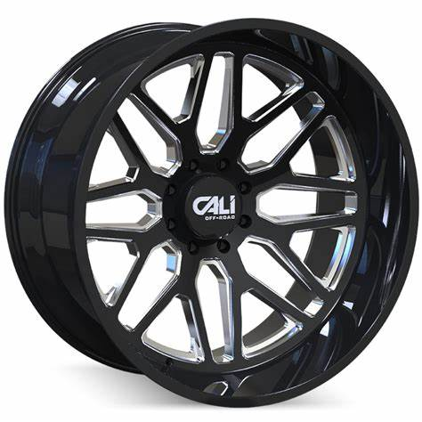 [9115-2181BM] CALI INVADER 20X10 8X6.5 -25MM 125.2 GLOSS BLACK MILLED