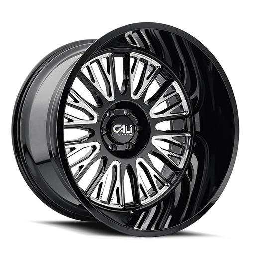 [9116-24483BM] CALI VERTEX 24X14 6X139.7 -76 CB106 GLOSS BLACK MILLED