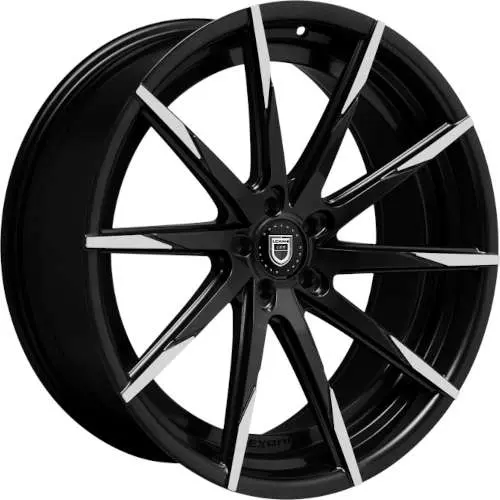 [15CSS-2085-45-35MBT] CSS15 20X8.5 5X112 +35 CB74.1MM GLOSS BLACK W MACHINED SPOKE TIPS