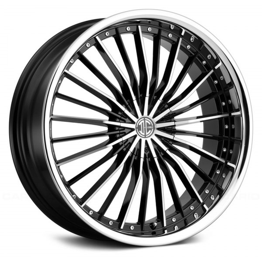 [N26-1875Z40FK] 2 CRAVE-N26 GLOSS BLACK/MACHINE FACE W/CHROME LIP 18X7.5 BLANK +40 +72.56 *5X100/5X4.25/5X4.5/5X4.75