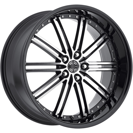 [N33-2290Z32JB-2] 2 CRAVE-N33 GLOSS BLACK/MACHINE FACE 22X9.0 5X4.75/5X120 +32 +74.1