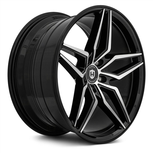 [C25-2010114BMF] CURVA C25 20X10 5X114.3 +40 CB73.1 GLOSS BLACK MACHINE FACE