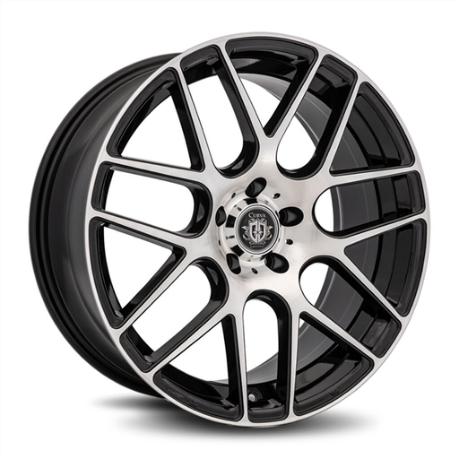 [C7-20851123566BMF] CURVA CONCEPTS-C7 BLACK/MACHINE FACE 20X8.5 5X112 +35 +66.56 *STAGGERED*