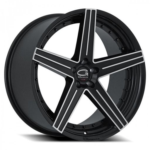 [2085B35GODUBMB] DUBLIN-5 20X8.5 5X120 +35C.B-72.56(MB)BLACK W/ MACHINED FACE(GIOVANNA)STAGGERED ONLY