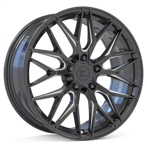 [2212920951143BM] ECHO 20X9 5X114.3 +35MM 73.1 GLOSS BLACK MILLED ** FLOW FORM **