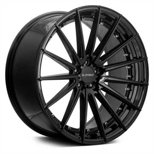 [EL1522105114BCR] EL15 22X10.5 5X114.3 +40 CB73.1 GLOSS BLACK W CHROME RIVETS