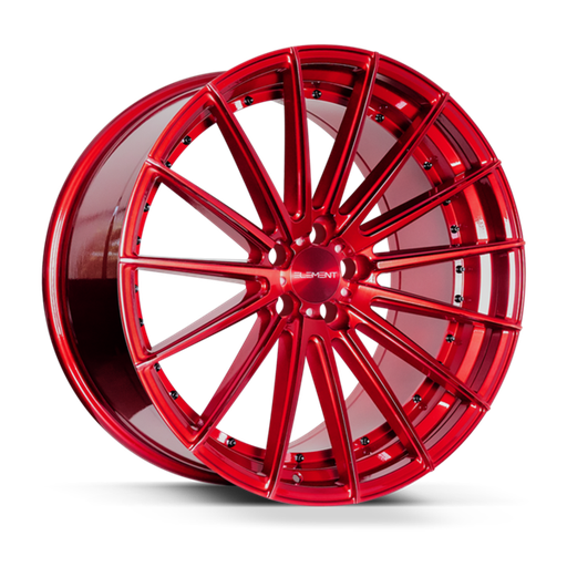 [EL152295112RED] EL15 22X9 5X112 +30 CB66.56 BRUSHED CANDY RED W BLACK RIVETS