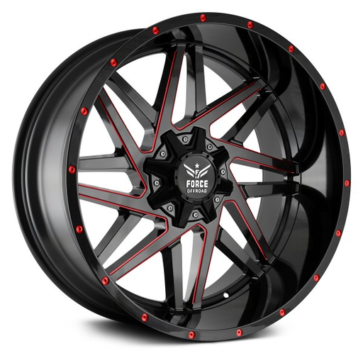 [F02REDMILLED] F01 22X12 6X135/139.7 -44 C.B106.1 RED MILLED