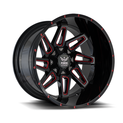 [F02201210H127/139-44RED/MILLED] F02 20X12 5X127/139.7 -44 CB78.1 BLACK RED MILLED