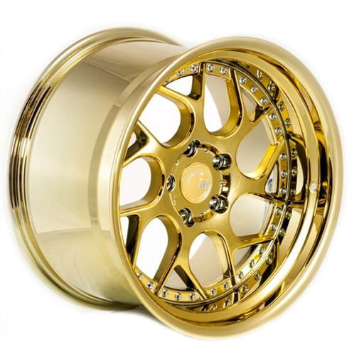 [DS01GV1811+35-2] AODHAN-DS01 GOLD VACUUM W/ CHROME RIVETS 18X9.5 5X100 +35 +73.1