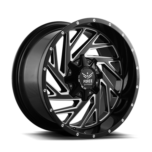 [F16201010H139/150_BLACK MILLED] F16 20X10 5X139.7/150 OFFSET -12 C.B110.3 BLACK MILLED