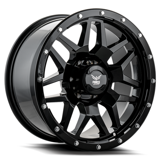 [F201895127-12BLACK] F20 18X9 5X127 -12 78.1 GLOSS BLACK