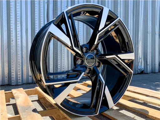 [AU9GBMF1925+32] AU-9 GLOSS BLACK/MACHINE FACE 19X8.5 5X112 +32 +66.6 *AW*