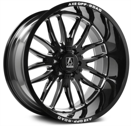 [HADES2412-44] AXE-HADES GLOSS BLACK MILLED ACCENT 24X12 8X170 -44 C.B125.2 (@ WW)