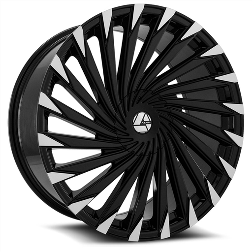 [AZA-501188051121143+35BM] AZARA AZA-501 GLOSS BLACK/MACHINE 18X8.0 5X112/5X4.5 +35 +73.1