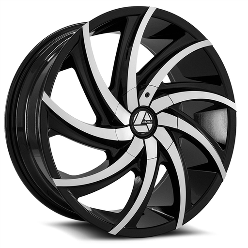 [AZA-503208551143120+35BM] AZARA AZA-503 GLOSS BLACK/MACHINE 20X8.5 5X4.5/5X120 +35 +C.B 74.1