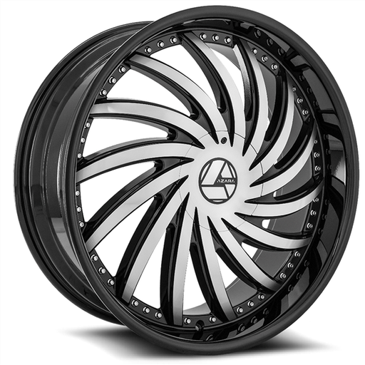 [AZA-5083210BL+15BM-DT5X1397] AZARA AZA-508 GLOSS BLACK & MACHINE 32X10 5X5.5 5X139.7 +15 +78.1 @ WW *NC*