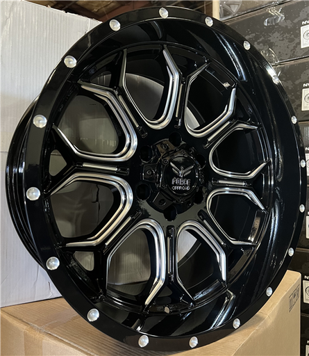 [F4222126135BM] F42 22X12 6X135 -44 CB87.1 BLACK MILLED