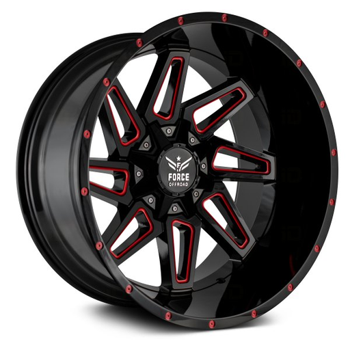 [F0222126135/139.7RED] FORCE F02 22X12 6X135/139.7 -44 106.1 RED MILLED