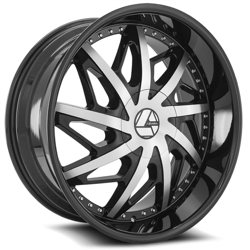 [AZA-510208551143120+35BM] AZARA AZA-510 20X8.5 5X114.3/5X120 +35 C.B 74.1 GLOSS BLACK/MACHINE