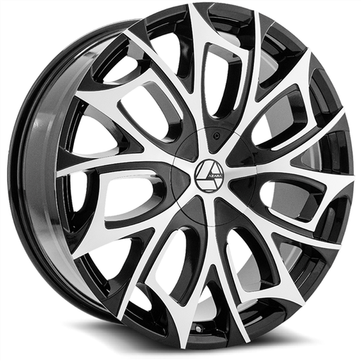 [AZA-512188051121143+35BM] AZARA AZA-512 GLOSS BLACK/MACHINE 18X8.0 5X112/5X4.5 +35 +74.1