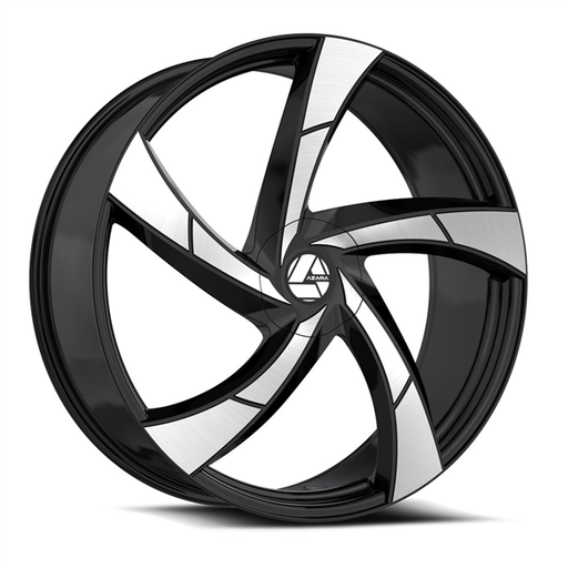 [AZA-5241882335BM] AZARA AZA-524 GLOSS BLACK & MACHINE 18X8.0 5X100/5X114.3 +35 +74.10 *NC*