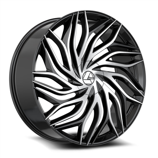 [AZA-5371883835BM] AZARA AZA-537 GLOSS BLACK & MACHINED 18X8.0 5X114.3/5X120 +35 +74.10 *NC*
