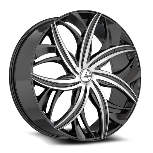 [AZA-5411883635BM] AZARA AZA-541 GLOSS BLACK & MACHINED 18X8.0 5X112/5X114.3 +35 +74.10 *NC*