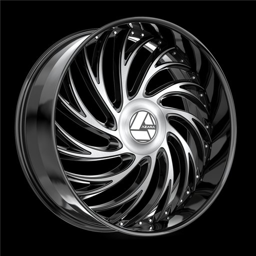 [AZX-10120853635BM] AZARA AZX-101 GLOSS BLACK & MACHINE 20X8.5 5X112/5X114.3 +35 +74.10 *NC*
