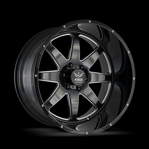 [F0620125127] FORCE F06 20X12 5X127 -44 CB78.1 BLACK MILLED
