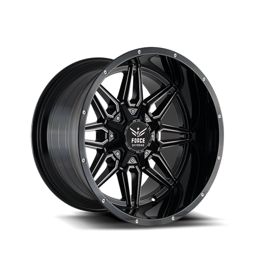[IV4900135X139.7/150] FORCE F10 20X10 5X139.7/150 OFFSET -12 C.B 110.3 BLACK MILLED
