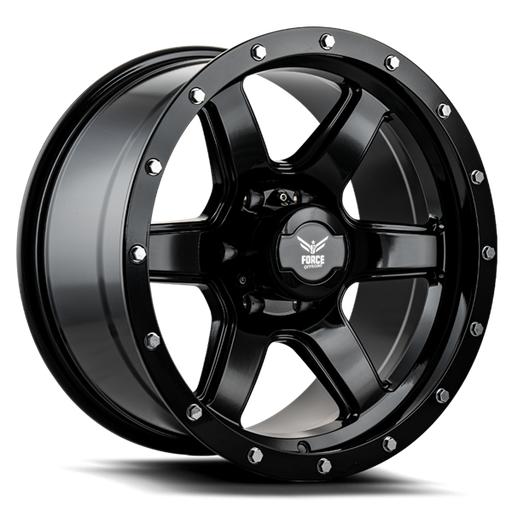 [F1817X96139.7-12BLACK] FORCE F18 17X9 6X139.7 -12 CB 106.1 GLOSS BLACK