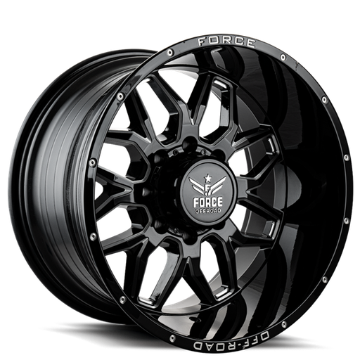 [F3020108165] FORCE F30 20X10 8X165 -12 125.1 BLACK MILLED